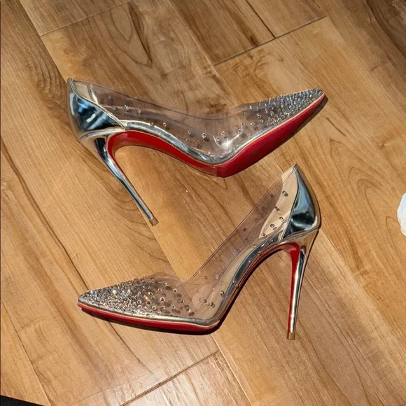 Christian Louboutin Degrastrass Silver Women's Shoes - Picture 5 of 10